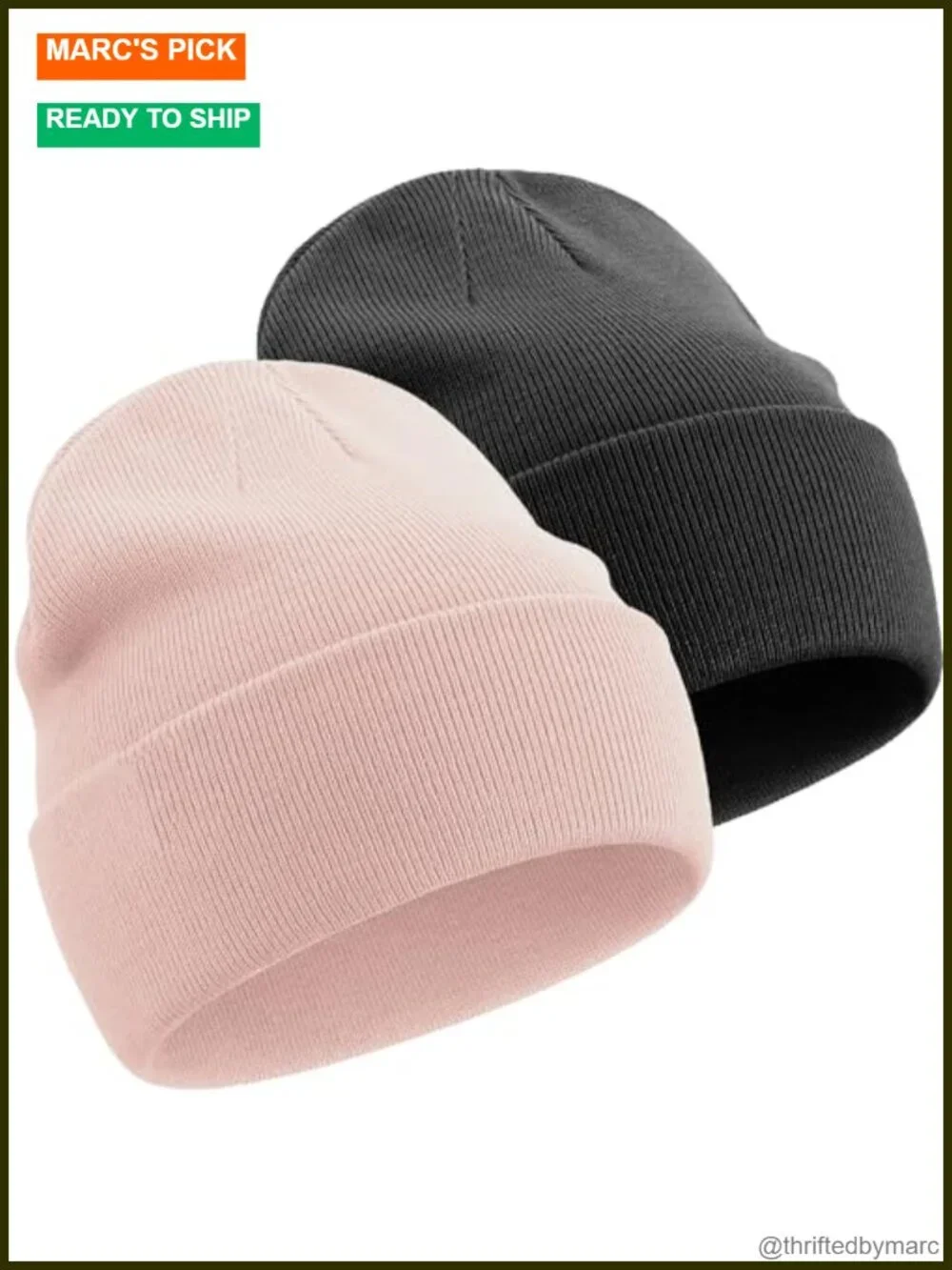 100% Cotton Knit Cuffed Beanie Hat Unisex Winter Skull Cap